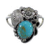 Southwestern Sterling Silver And Turquoise Flower Ring Size 6 WX79114